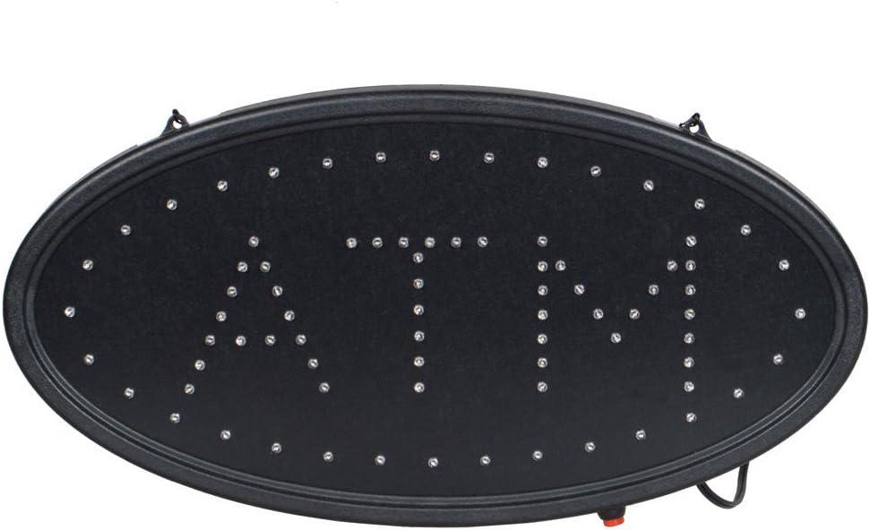 Boshen Led ATM Signs Decor for Bank Business Mart Shop Store Bar Cafe Now Open Sign Display On/Off Switch + Chain (19" Lx 10"W(Oval"ATM"))