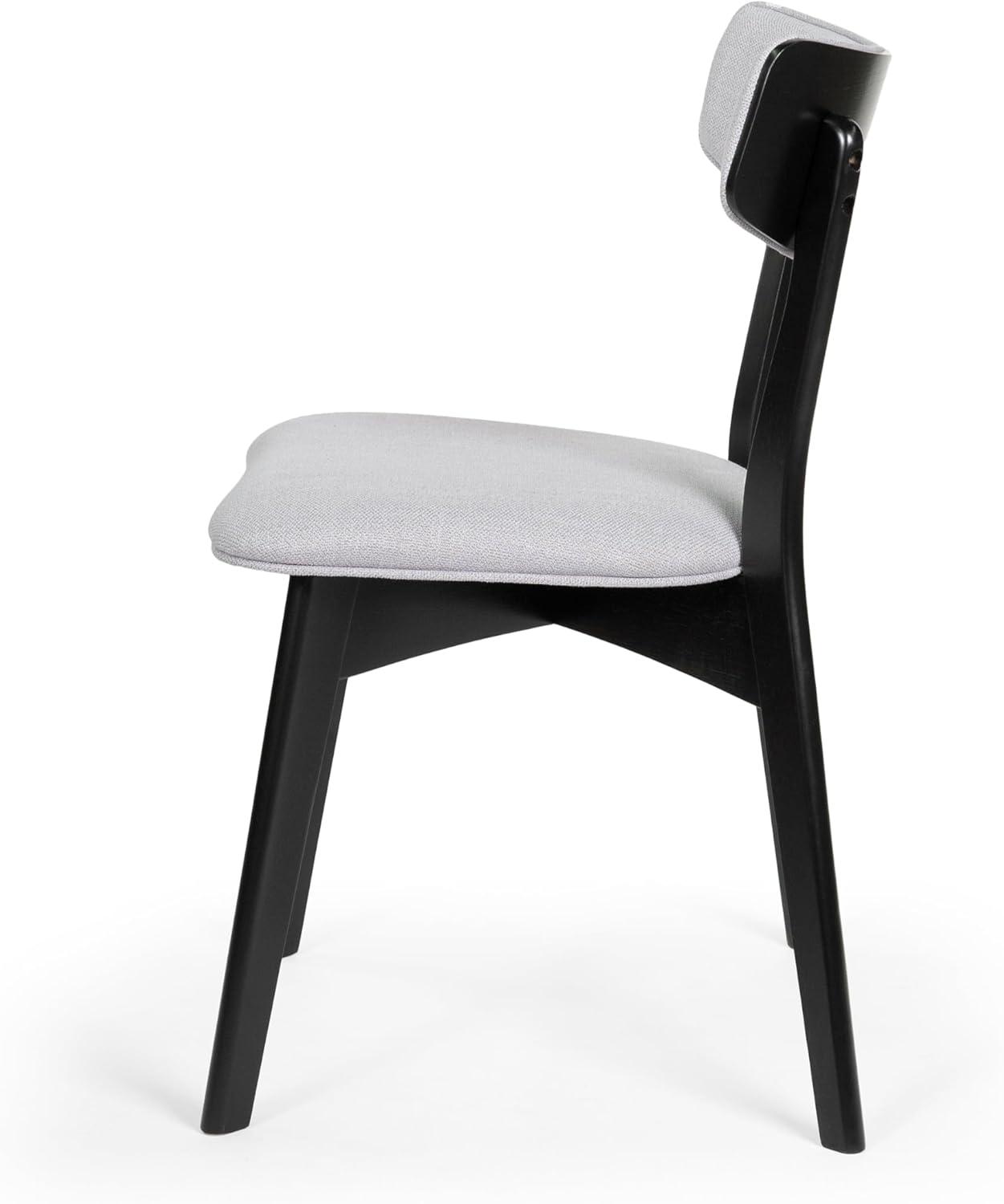 Christopher Knight Home Set of 2 Chazz Upholstered Dining Chairs Light Gray/Matte Black