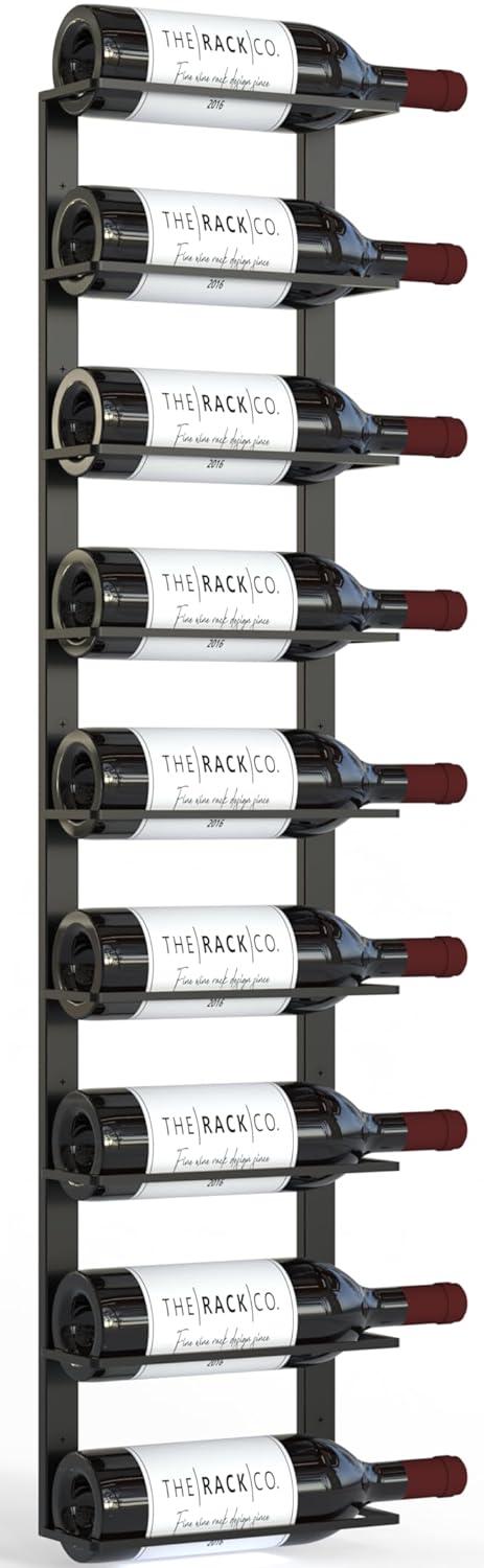 TheRackCo. Wall Series - Double Frame Wall Mount Wine Bottle Rack (9 Bottles) + Free Wine Bottle Opener Corkscrew
