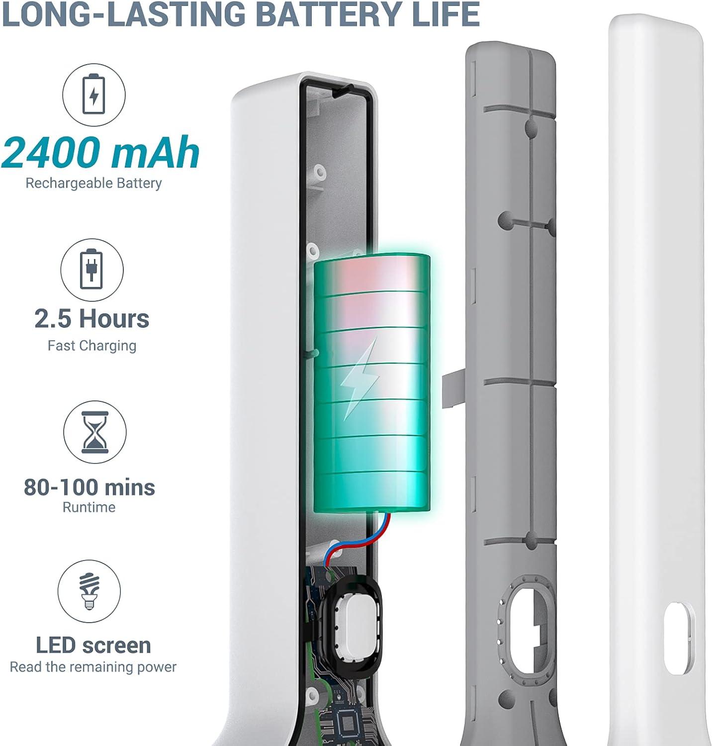 AIRSEE Cordless Electric Spin Scrubber, Handheld Power Shower Cleaner Brush, 2 speeds, 6 Replaceable Brush Heads for Cleaning Floor, Window, Bathroom, Kitchen, for Elderly & Busy Family