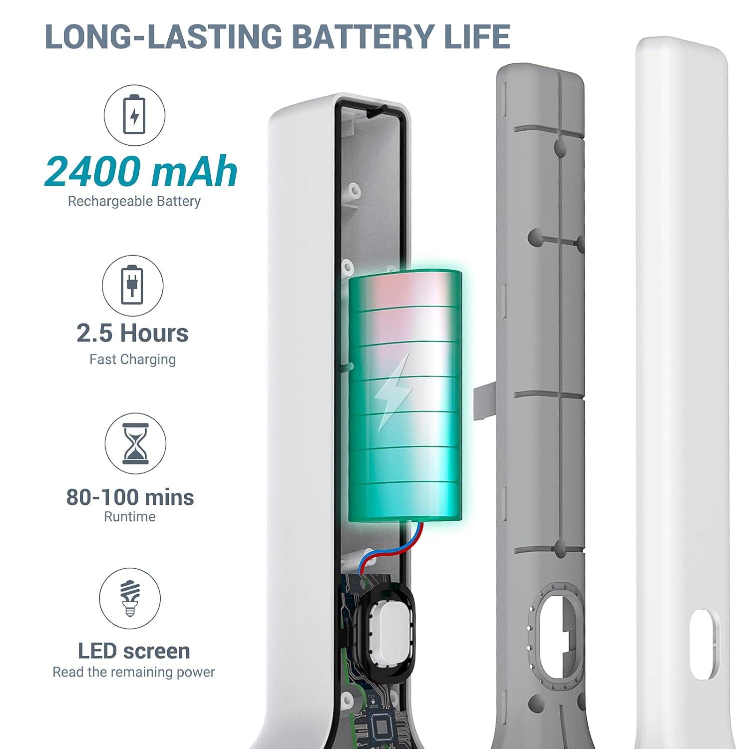 AIRSEE Cordless Electric Spin Scrubber, Handheld Power Shower Cleaner Brush, 2 speeds, 6 Replaceable Brush Heads for Cleaning Floor, Window, Bathroom, Kitchen, for Elderly & Busy Family