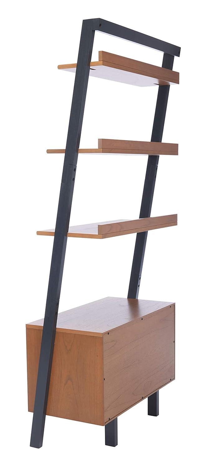 Vlad 3 Shelf 1 Door Etagere - ETG9405 - Natural/Charcoal - Safavieh
