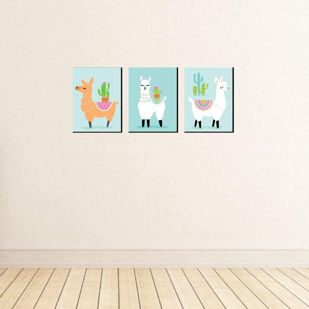 Big Dot of Happiness Whole Llama Fun - Nursery Wall Art, Kids Room Decor and Llama Fiesta Home Decor - Gift Ideas - 7.5 x 10 inches - Set of 3 Prints