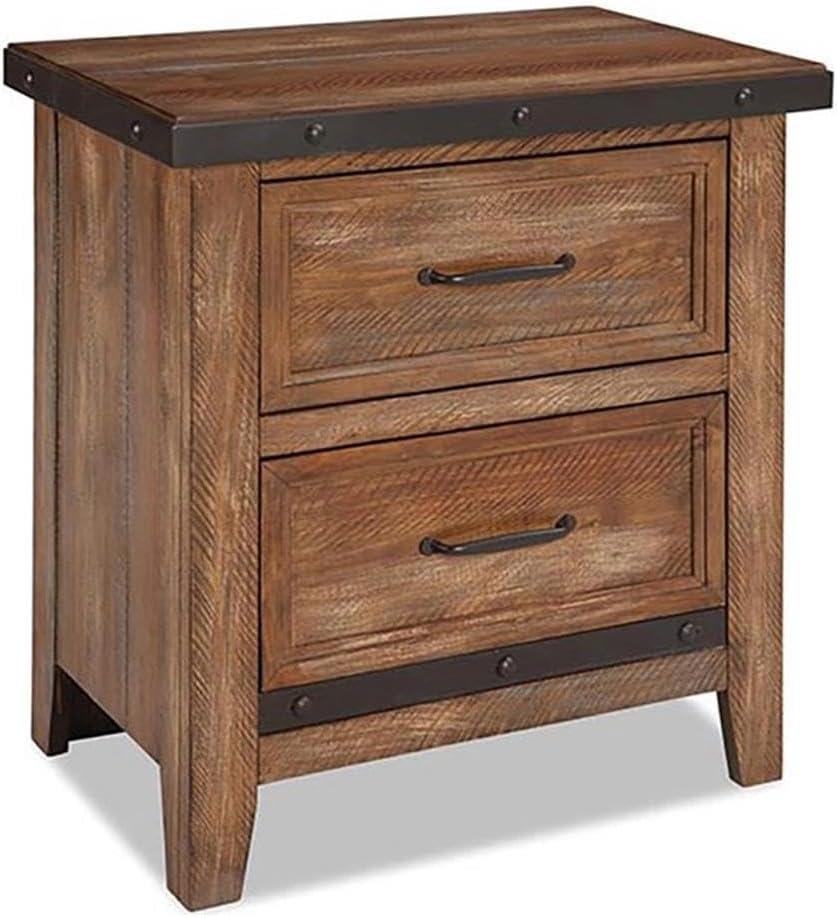 Intercon Furniture Taos Bedroom 2-Drawer Wood Nightstand in Brown