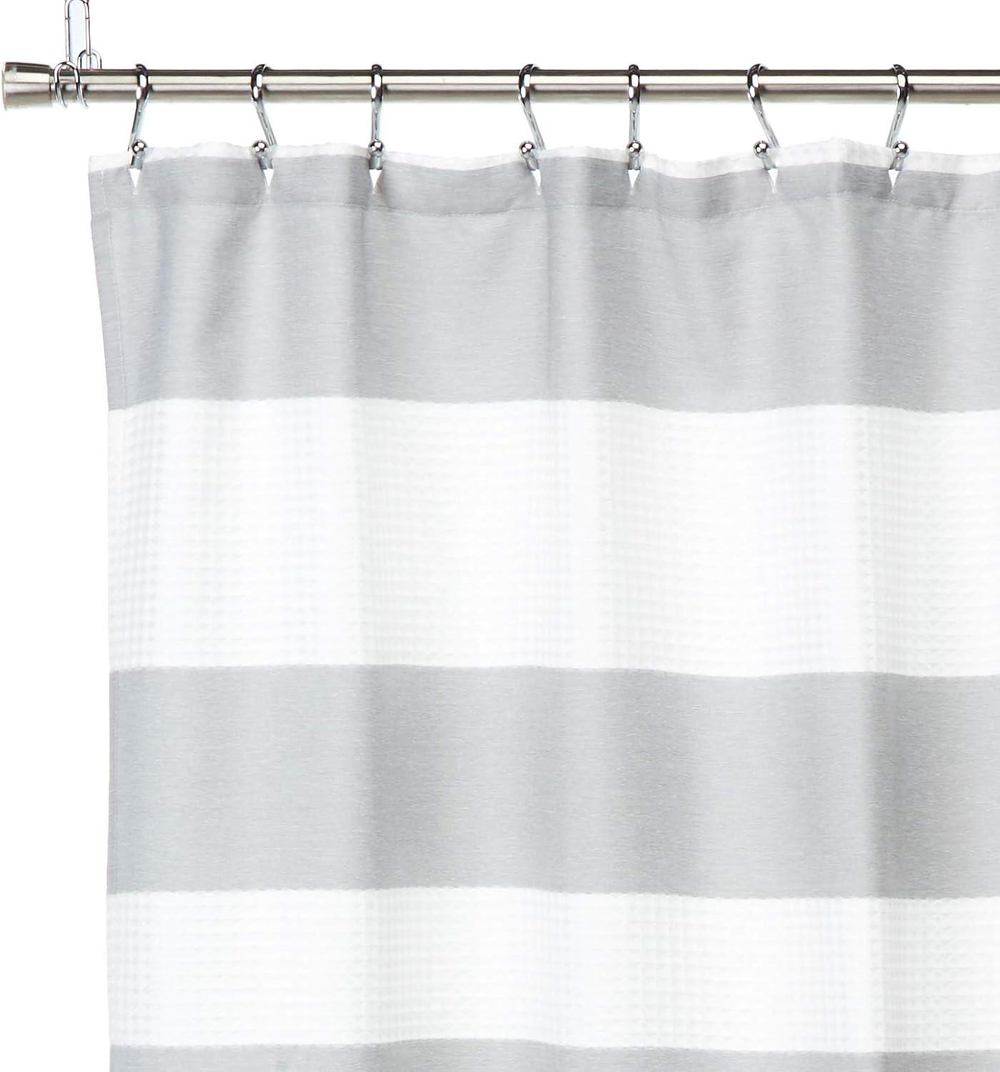 Home Essence Spa Waffle Shower Curtain with 3M, Grey