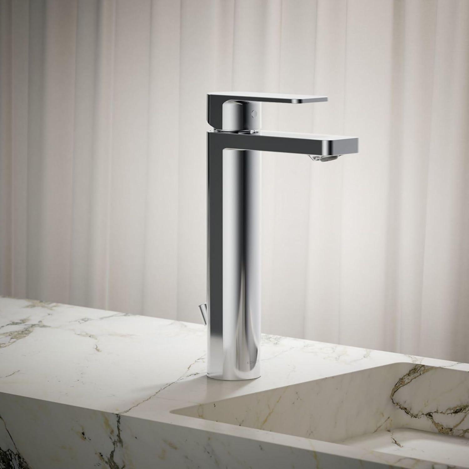 Parallel™ Tall Single-Handle Bathroom Sink Faucet, Single-Hole Faucet with Pop-Up Drain, 1.2 GPM