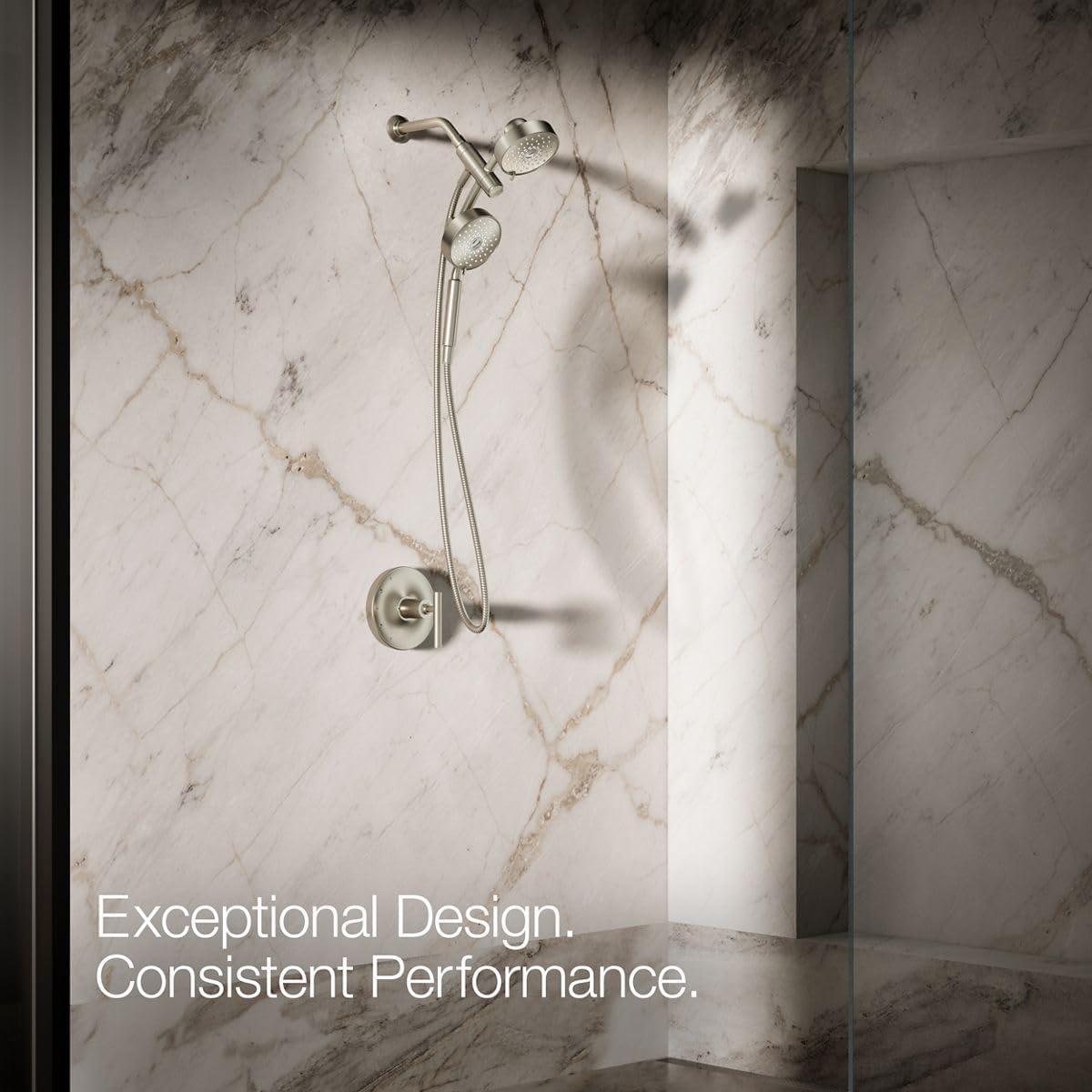 Kohler Purist® 2-In-1 Multifunction Shower Combo Kit, Showerhead and Handshower, Three Spray Settings