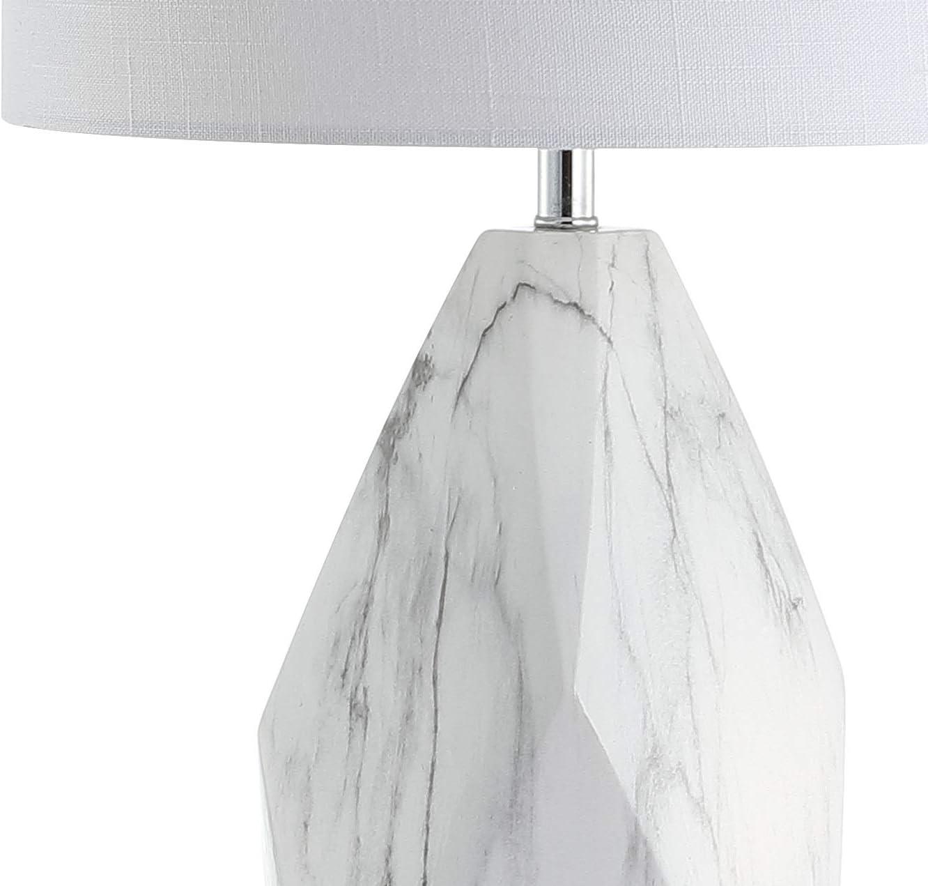 JONATHAN Y Oslo Ceramic Marble/Crystal LED Table Lamp