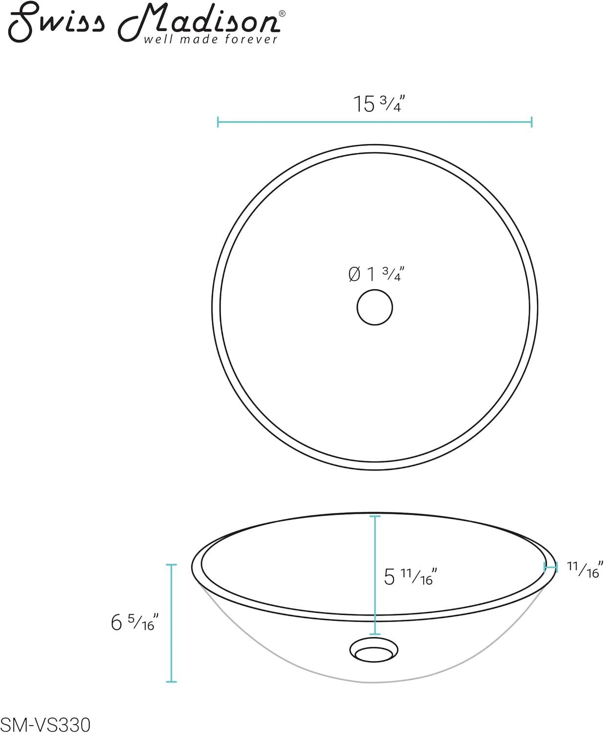 Virage 16.5" Round Glass Vessel Sink