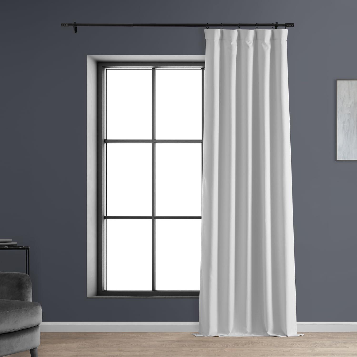 Signature Mission White Faux Linen Blackout Curtain (1 Panel), Mission White, 50W X 108L