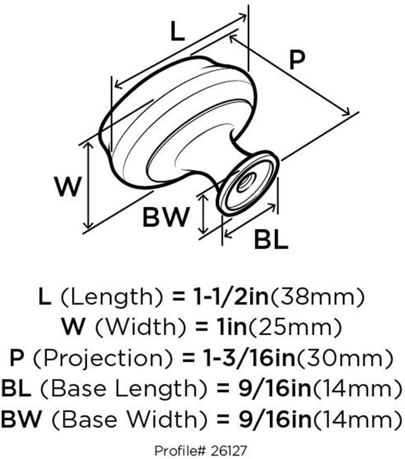 Satin Nickel Oval Cabinet Knob with Mounting Hardware