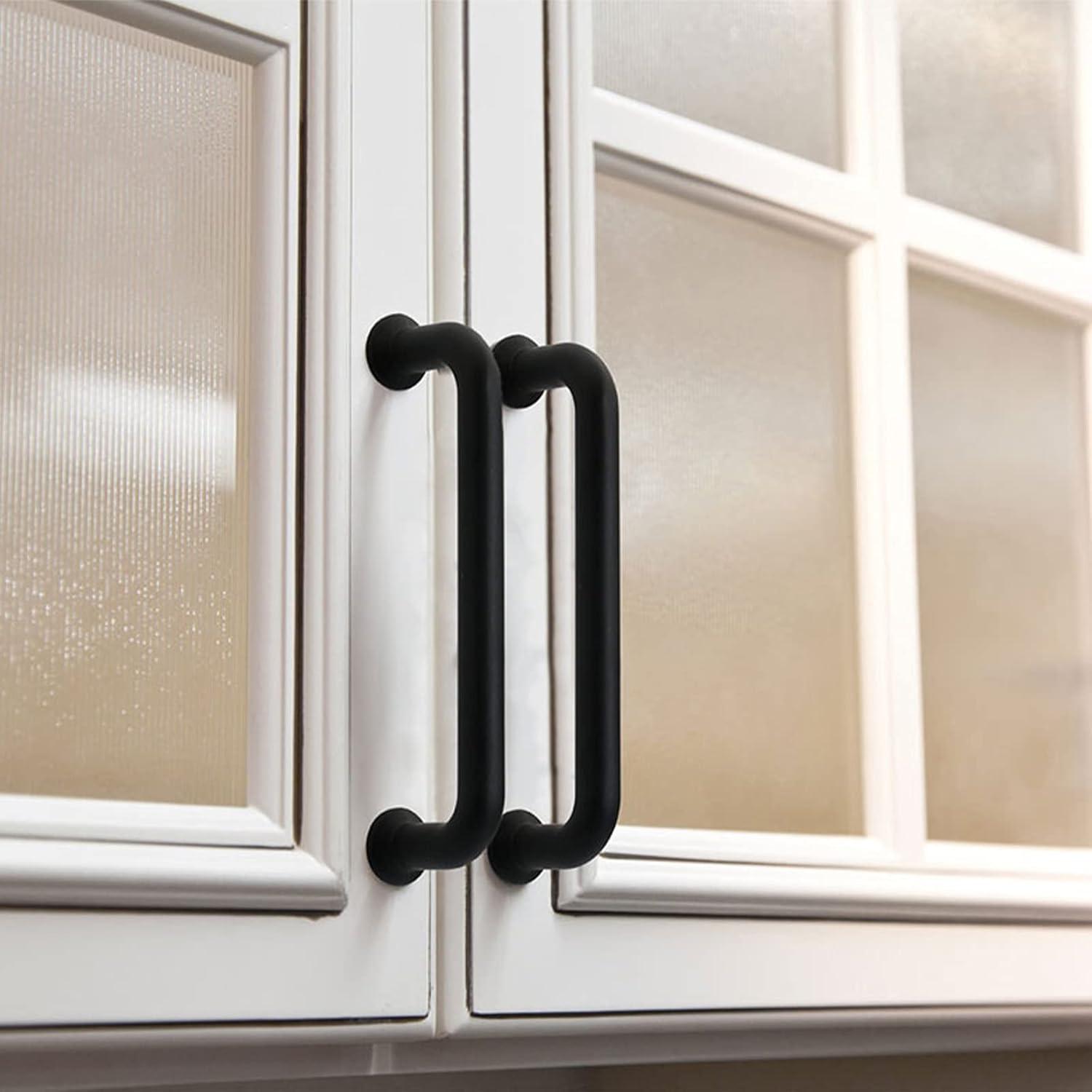 Matte Black Zinc Modern Cabinet Bar Pulls with Mounting Hardware