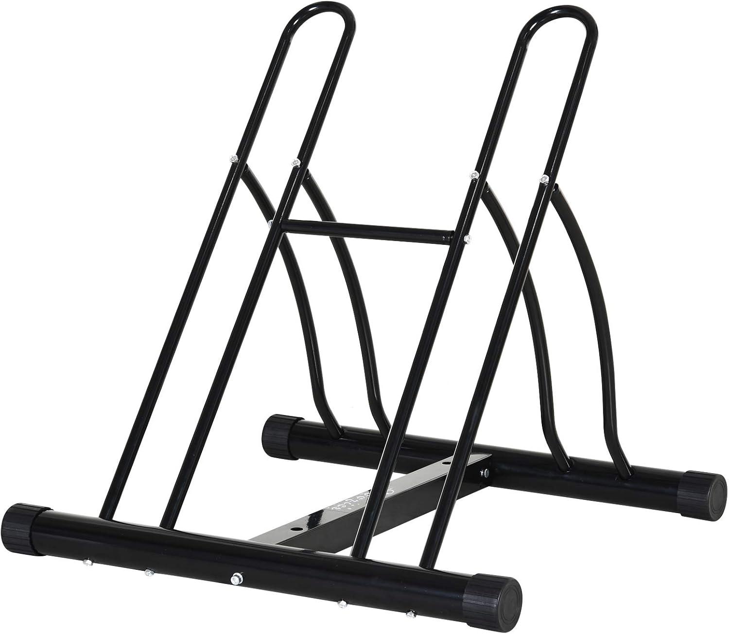 Soozier Bike Rack Floor Stand, 2 Bike Direction Adjustable Bicycle Park for Garage, Free Standing Storage