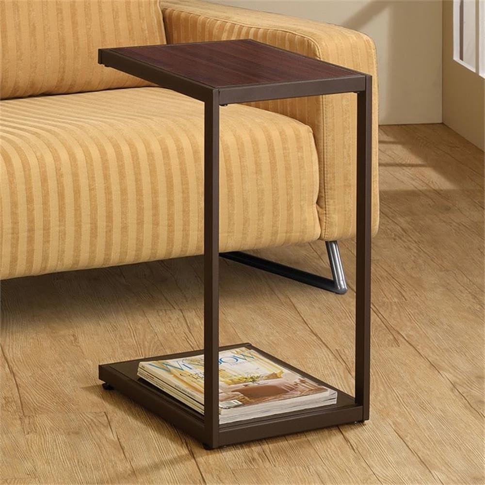 Stylish Rectangular Wooden Snack Table, Brown - Saltoro Sherpi