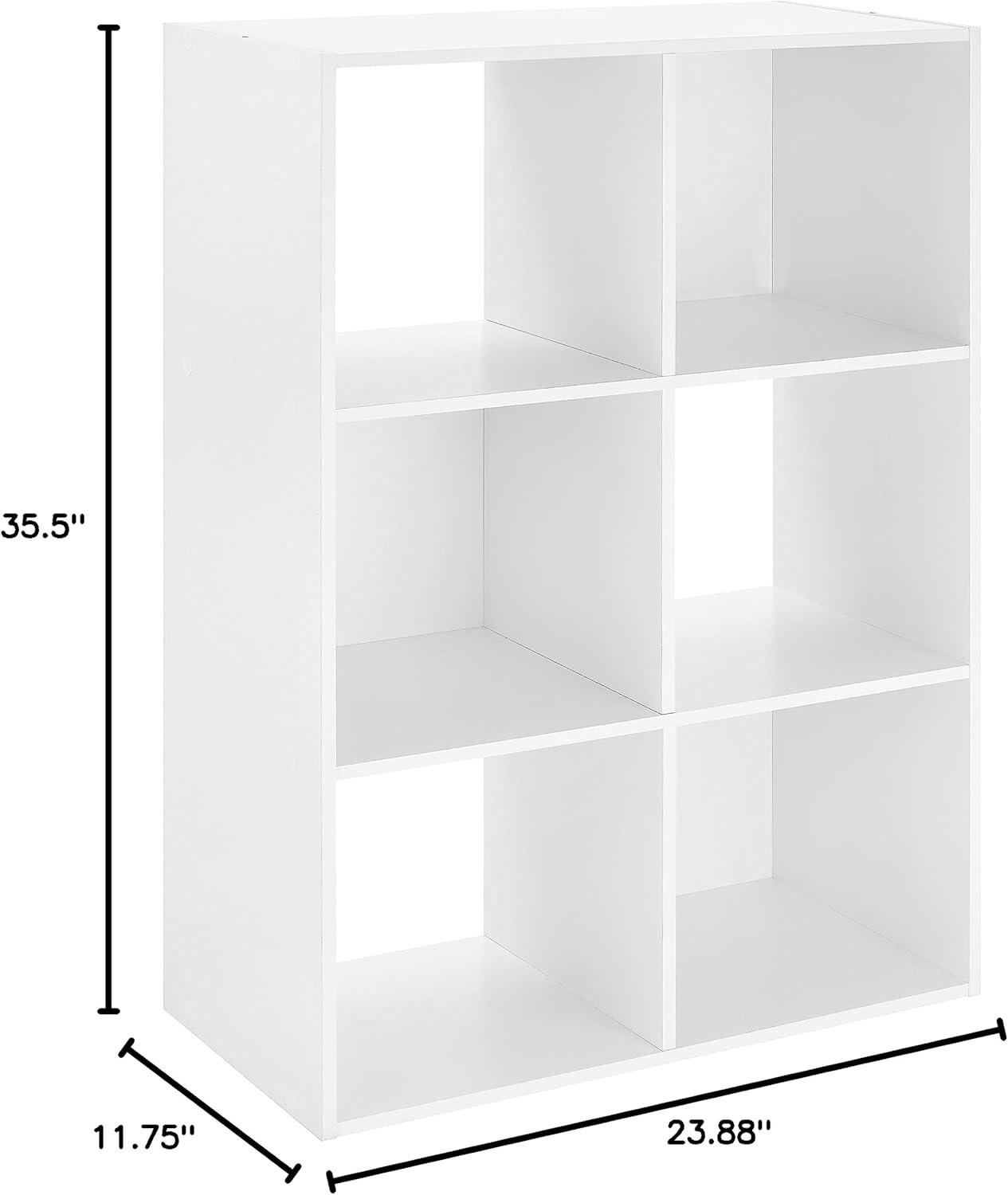 White 6-Cube Organizer with Shelves and Back Panels