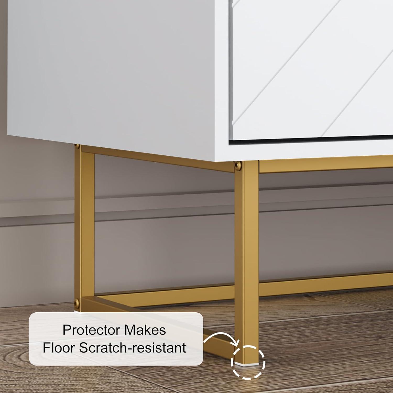 Semiocthome Modern Storage Cabinet with 2 Doors Buffet Sideboard for Kitchen, Living Room,White