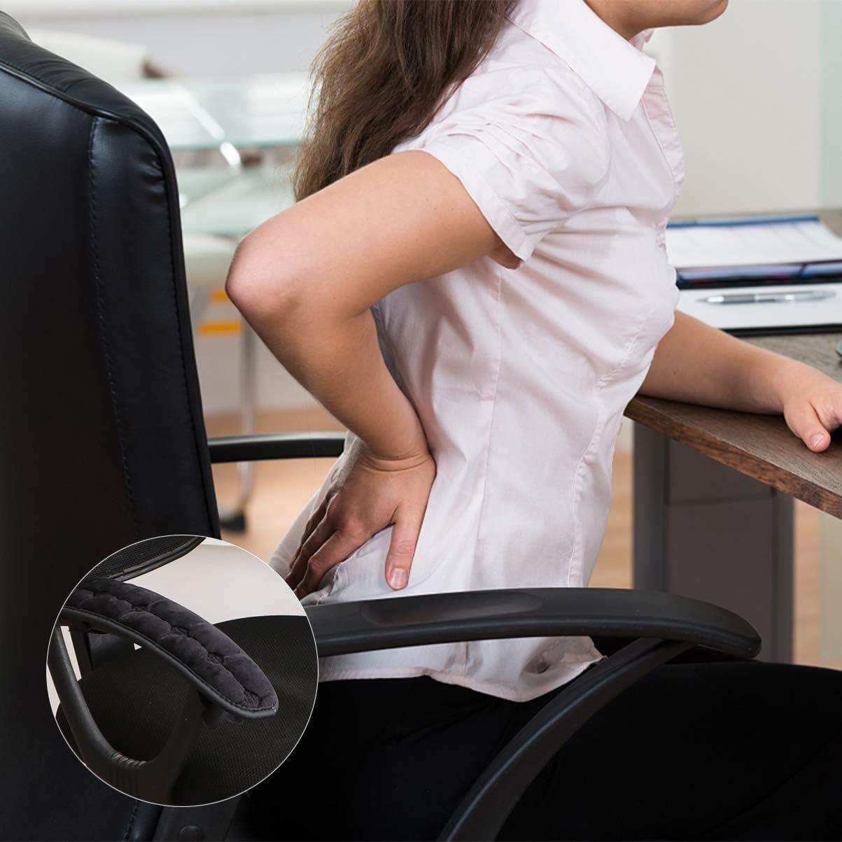 Black Memory Foam Office Chair Armrest Cushions