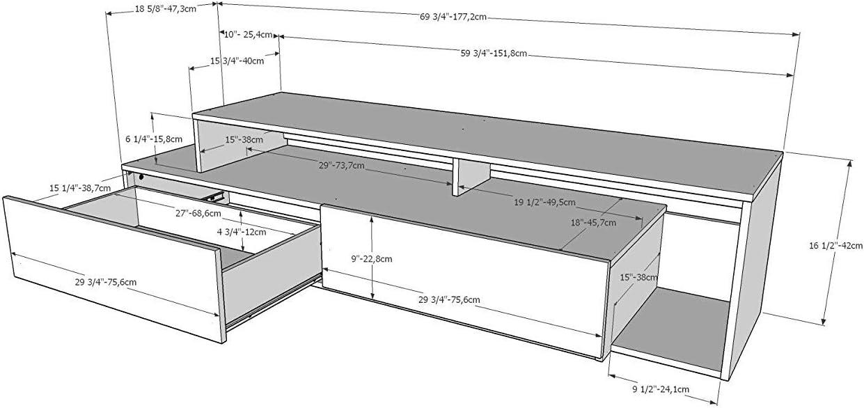 Tonik 72-Inch Modern Scandinavian White and Natural Maple TV Stand