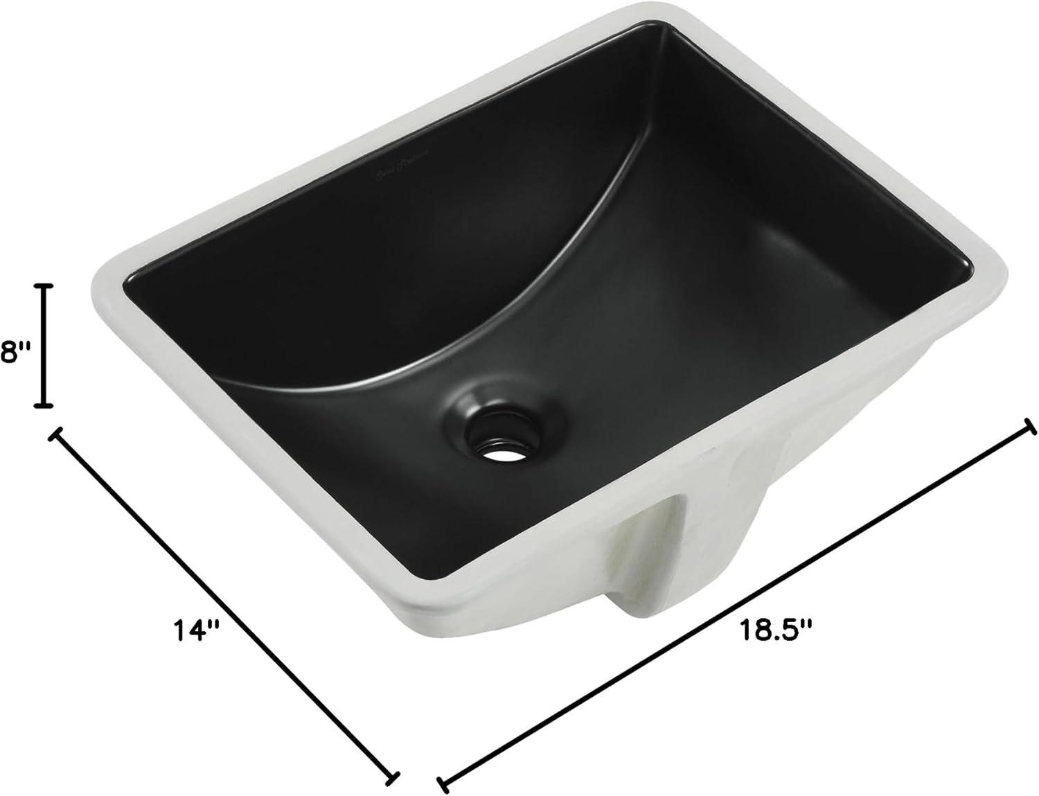 Plaisir 18.5 Rectangular Under-Mount Bathroom Sink