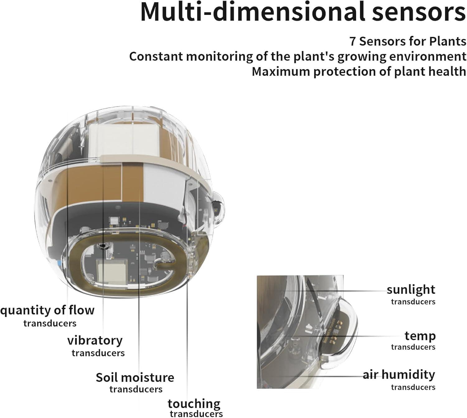 Yellow AI-Enhanced Smart Planter with Sensors and Display