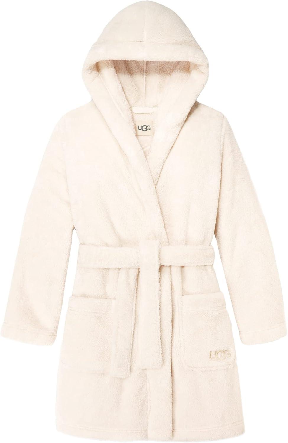 Cream Plush Sherpa Women's Robe with Self-Belt