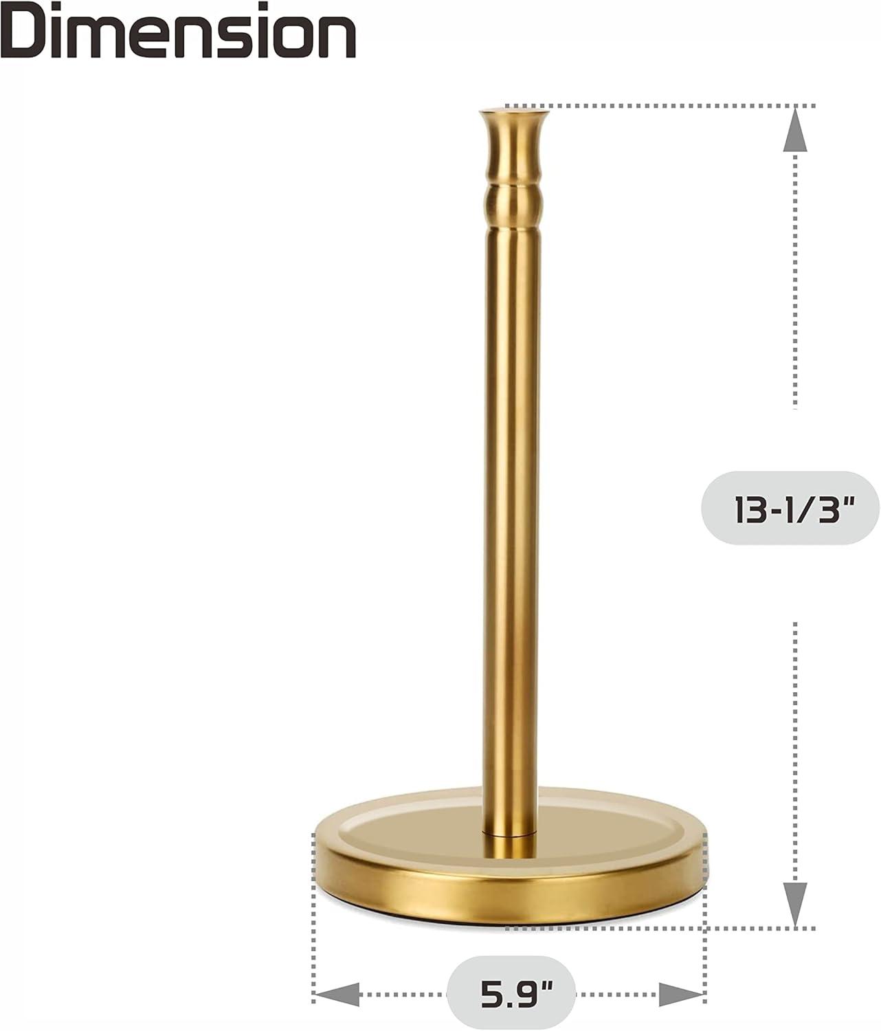 Gold Brushed Stainless Steel Freestanding Paper Towel Holder