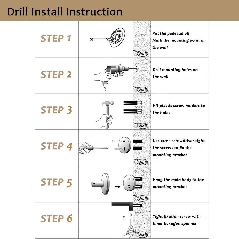 BESy Oil Rubbed Bronze Bathroom Hand Towel Ring Towel Holder, Rustproof Wall Mounted Bathroom Hardware Accessory SUS 304 Stainless Steel Towel Rack