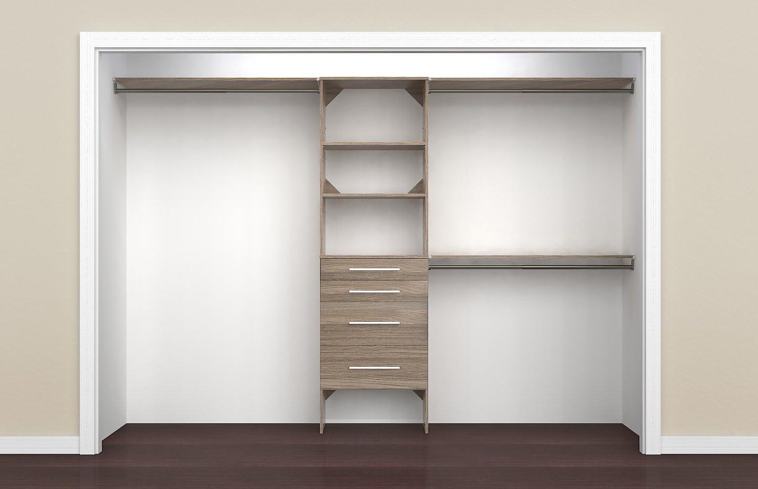 Closetmaid Ss25-Cos4dr-M Suitesymphony 7 To 10 Foot Wide Closet System Kit - Grey