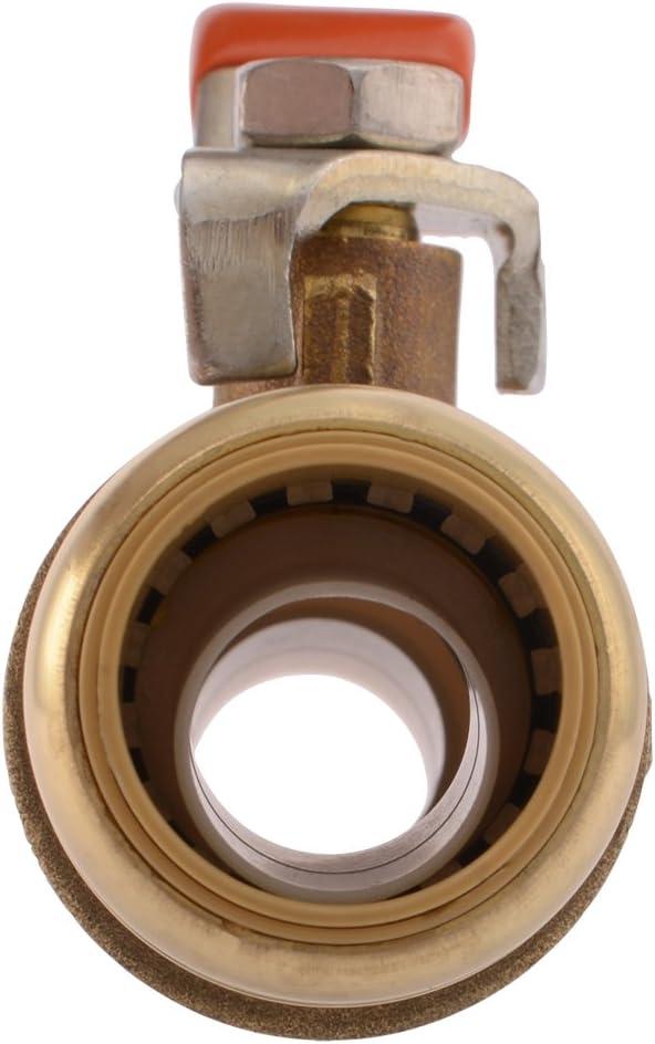SharkBite 22185-0000LF Ball Valve 3/4 in Push-Fit x 3/4 in Push-Fit 2 Ports/Ways Brass