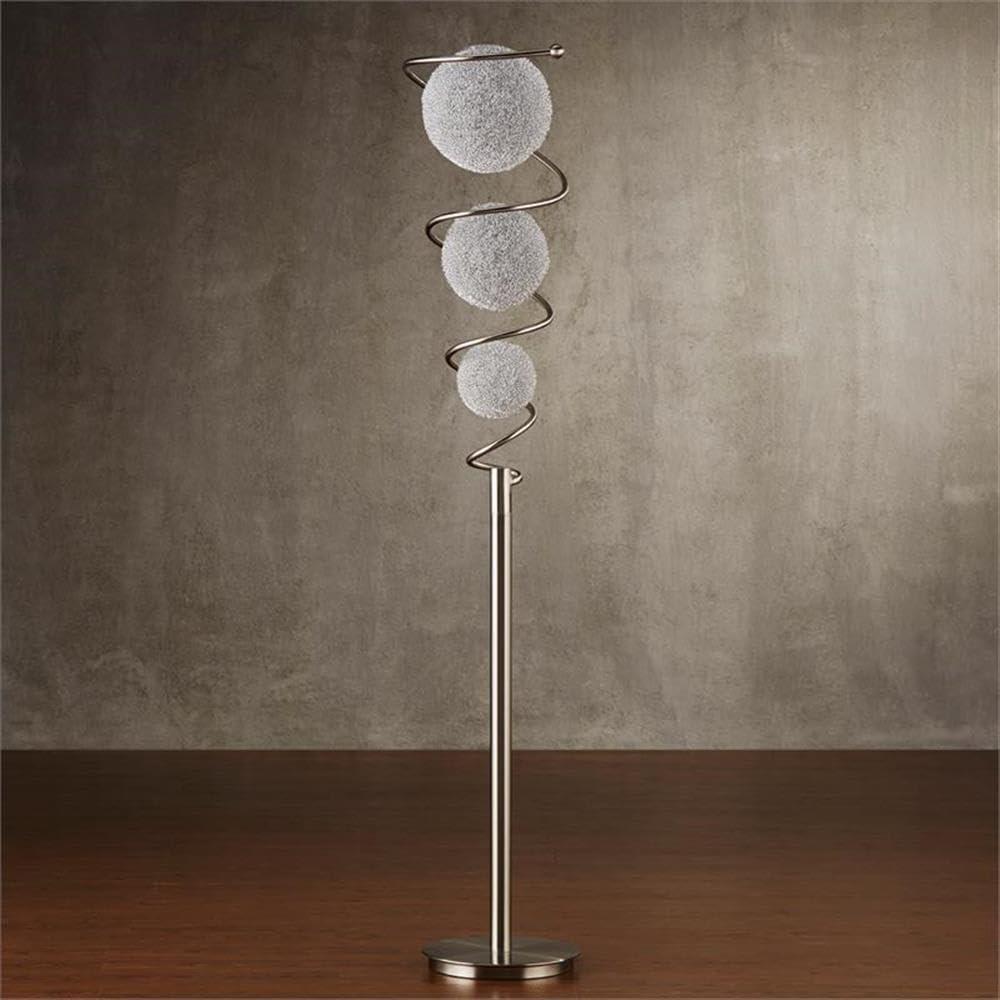 Lexicon Diya Modern Metal Base Floor Lamp in Satin Nickel