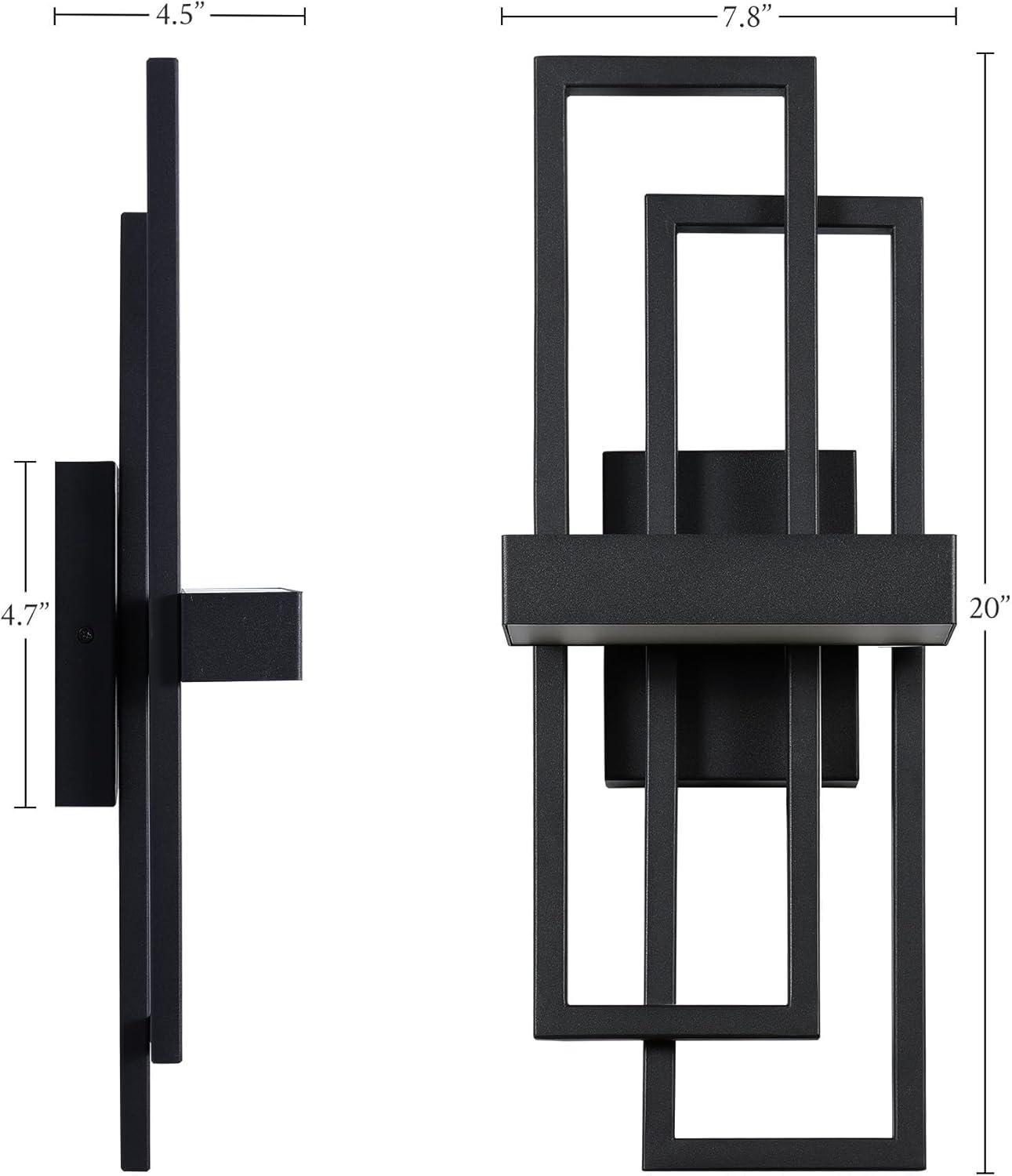 LamQee Wall Sconces 20-in H Brushed Black Hardwired Integrated LED Outdoor Wall Light