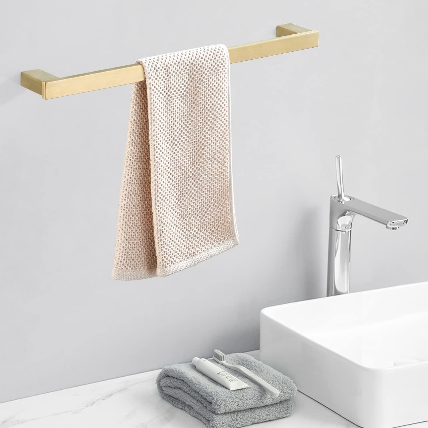 Brushed Gold 24-Inch Stainless Steel Wall Mounted Towel Bar