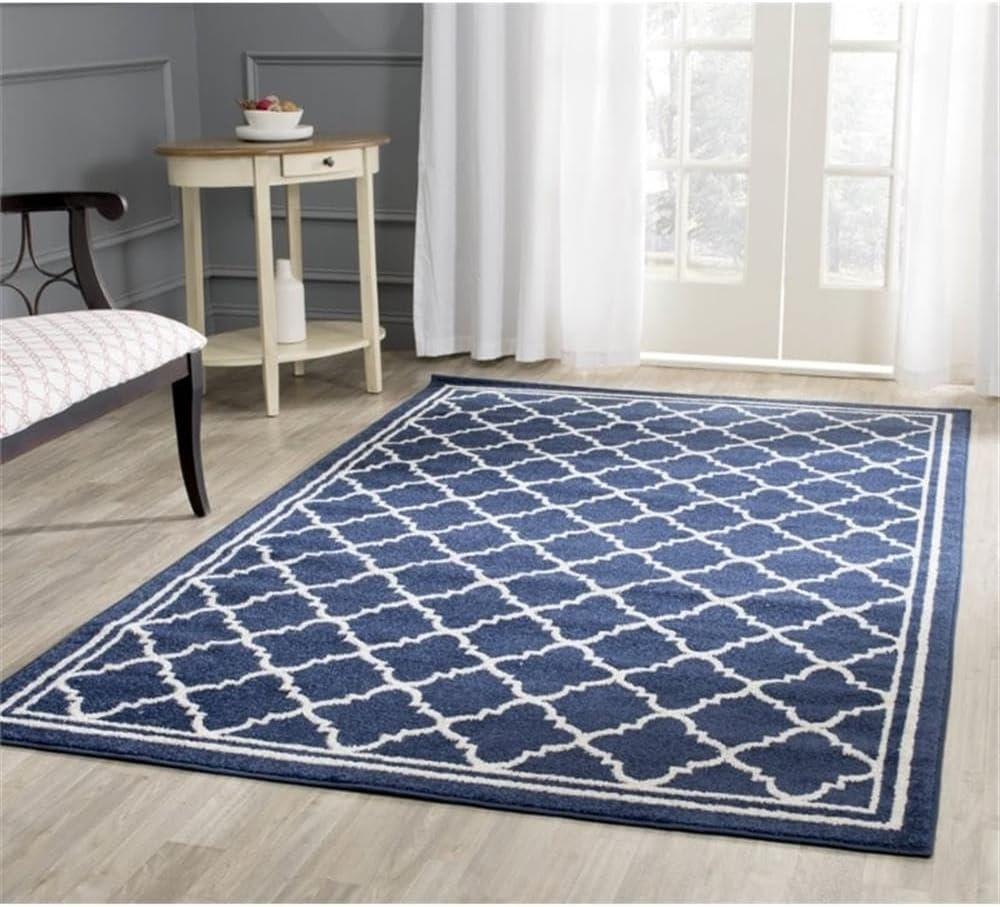 SAFAVIEH Amherst Trina Geometric Area Rug, Navy/Beige, 10' x 14'