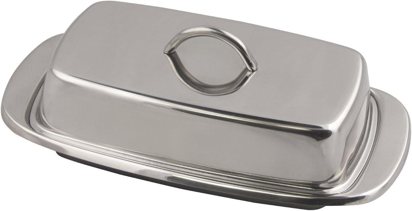 Fox Run 6510 Classic Stainless Steel Butter Dish, Kitchen Dining, 2.75"x7.5"x4"