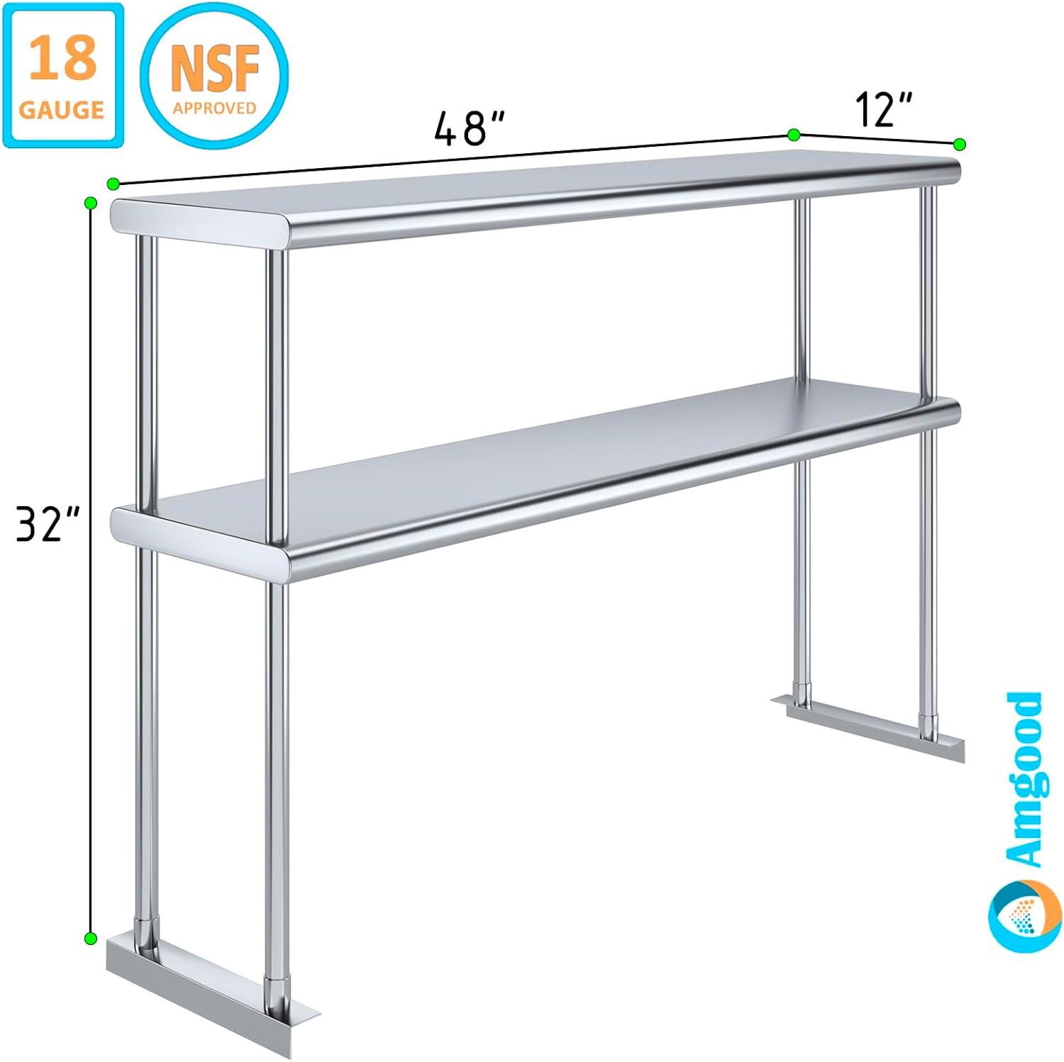 Amgood Stainless Steel Double-Tier Shelf