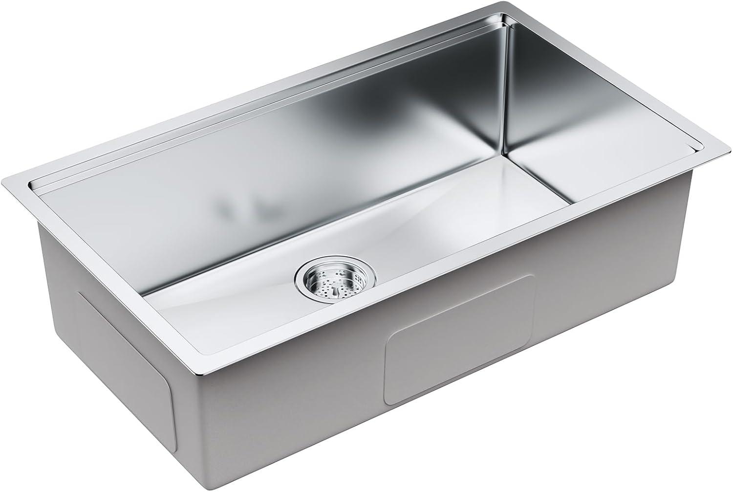 32'' L Undermount Single Bowl Stainless Steel Kitchen Sink