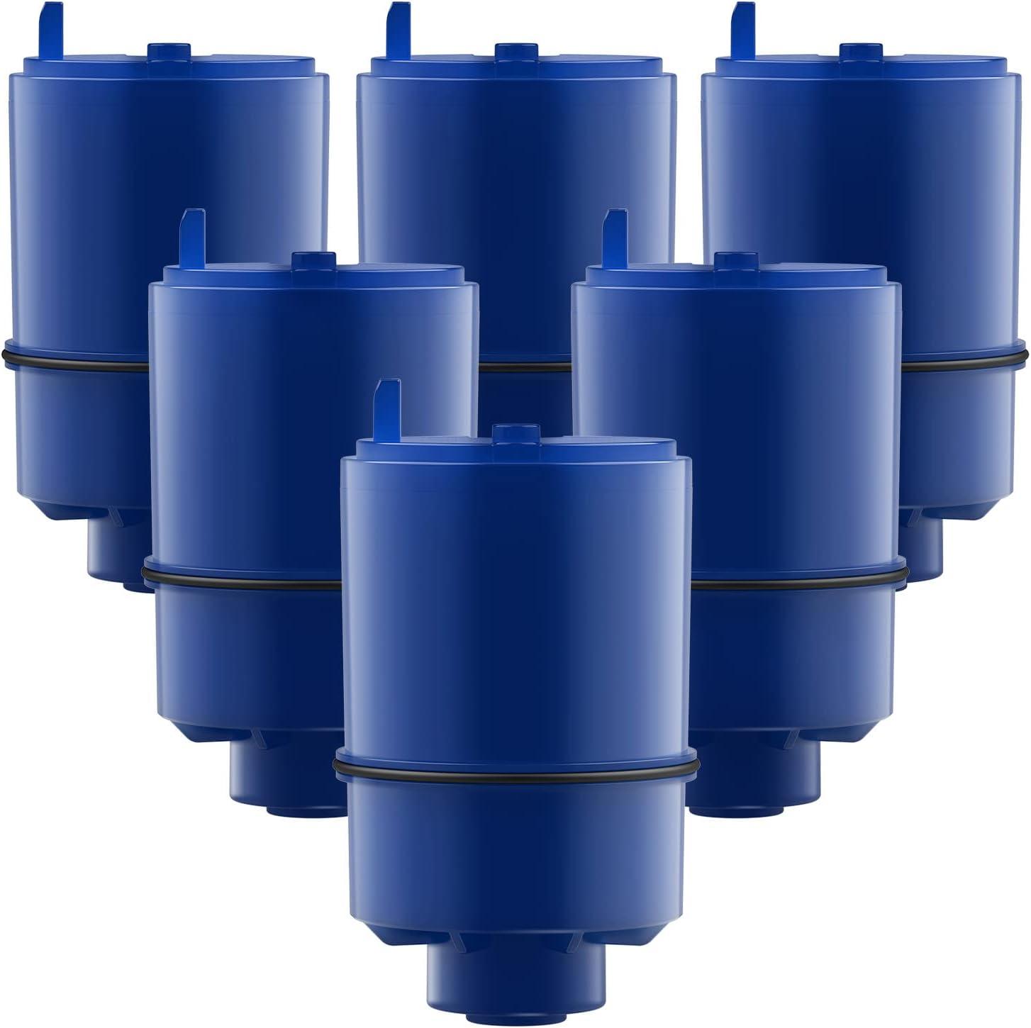 Brightify 6 Packs Water Faucet Replacements for Pur Filter RF-3375, RF-9999, Faucet Water Filter Replacements for FM-2500, FM-3700, FM-2000B, PFM150W, PFM350V, PFM400H, FM 3333B, Pur-0A1, Blue