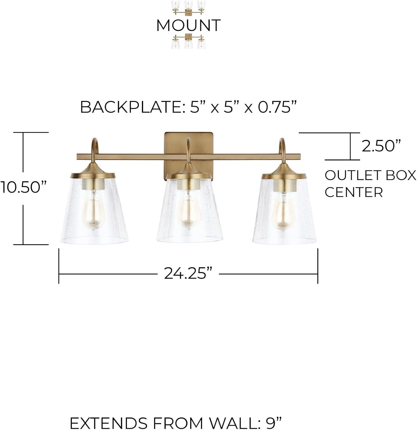 Capital Lighting - 3 Light Transitional Bath Vanity Approved for Damp Locations