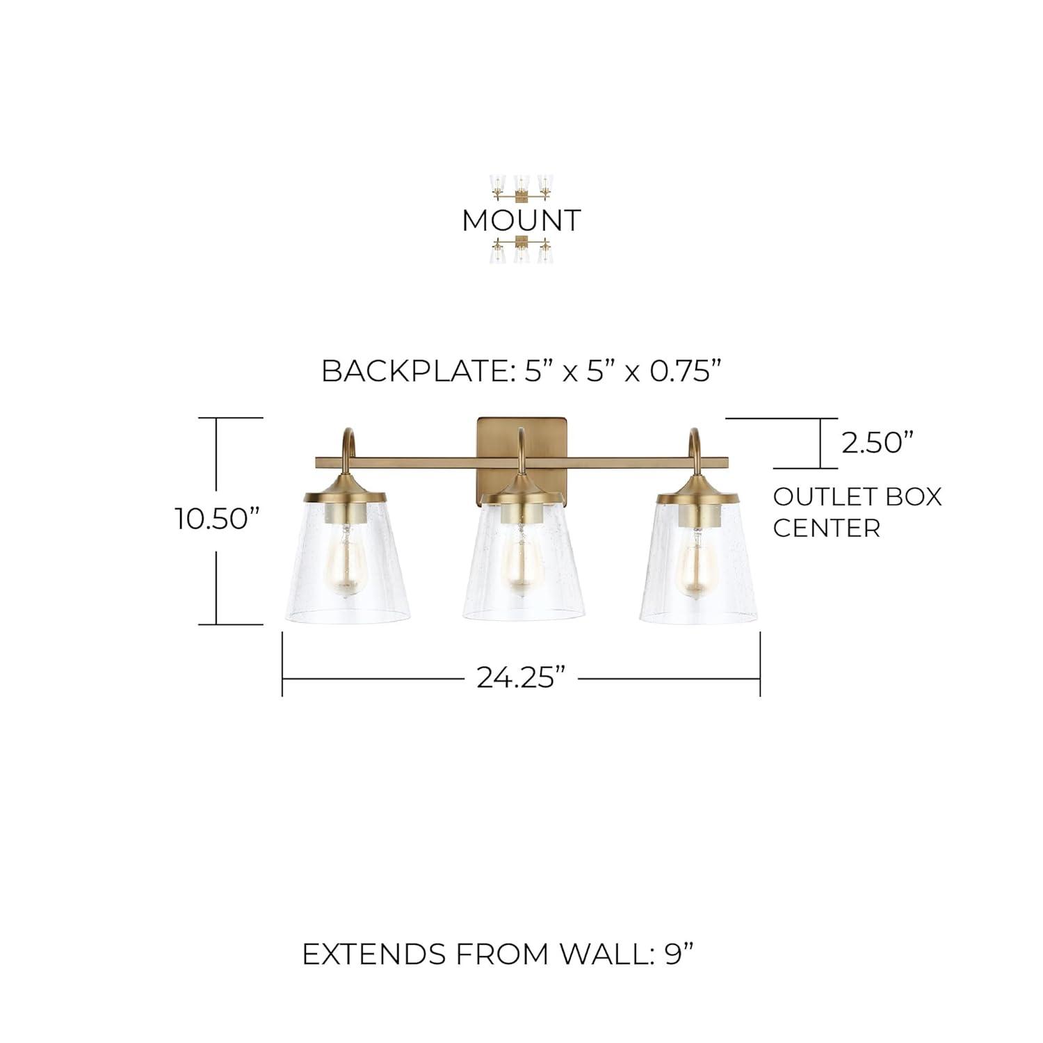 Capital Lighting - 3 Light Transitional Bath Vanity Approved for Damp Locations
