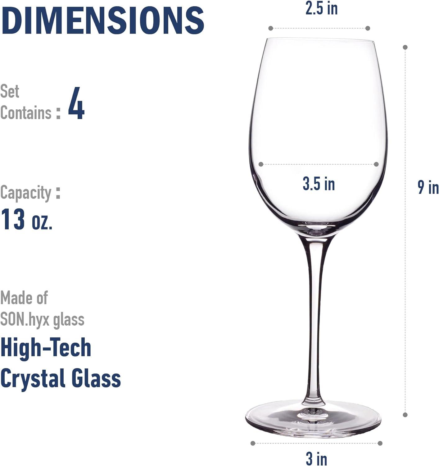 Luigi Bormioli Crescendo 13-Ounce Crystal Chardonnay Wine Glasses, Set of 4