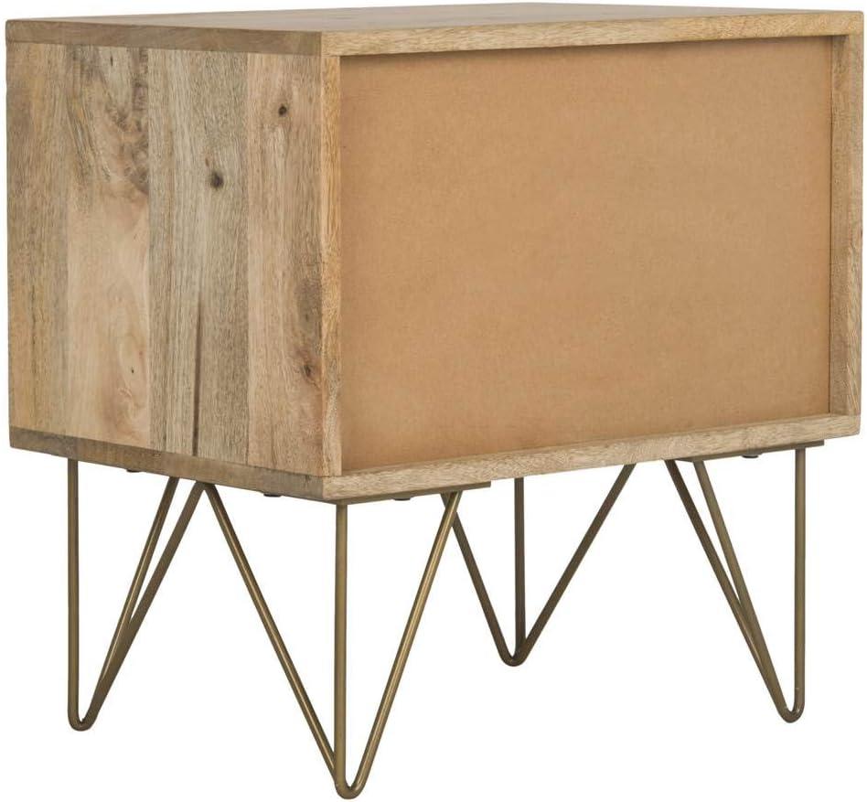 SAFAVIEH Marigold Mid-Century 1 Drawer Nightstand, Natural