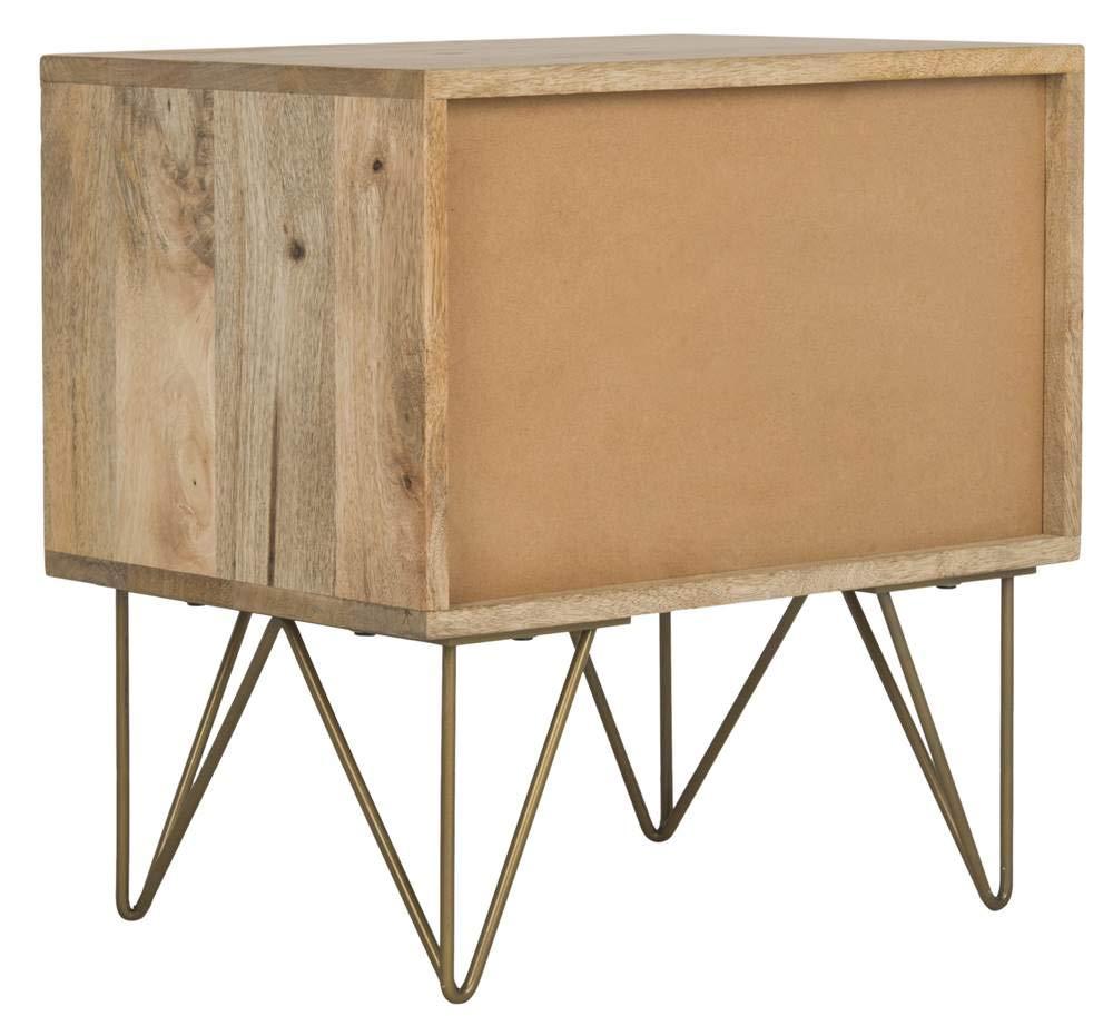 SAFAVIEH Marigold Mid-Century 1 Drawer Nightstand, Natural