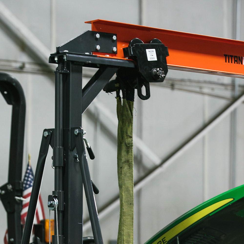 Titan Attachments Telescoping Gantry Crane, 1 Ton Capacity, Shop Hoist Lift