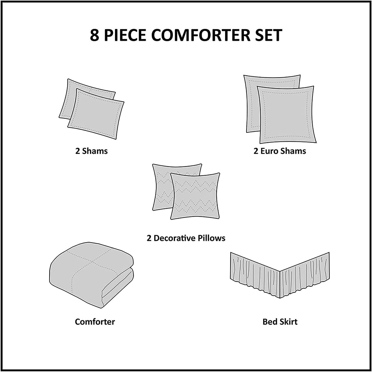 510 Design Ramsey Embroidered 8 Piece Comforter Set