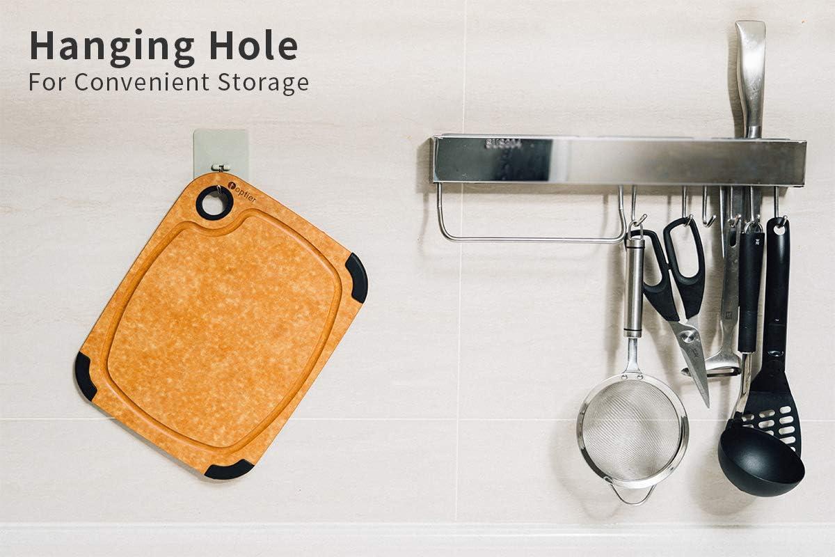 Large Natural Wood Fiber Rectangular Cutting Board with Non-Slip Edges