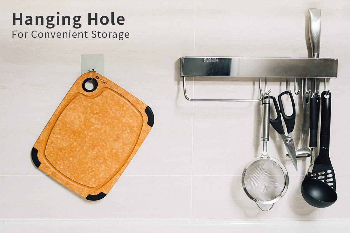 Large Natural Wood Fiber Rectangular Cutting Board with Non-Slip Edges