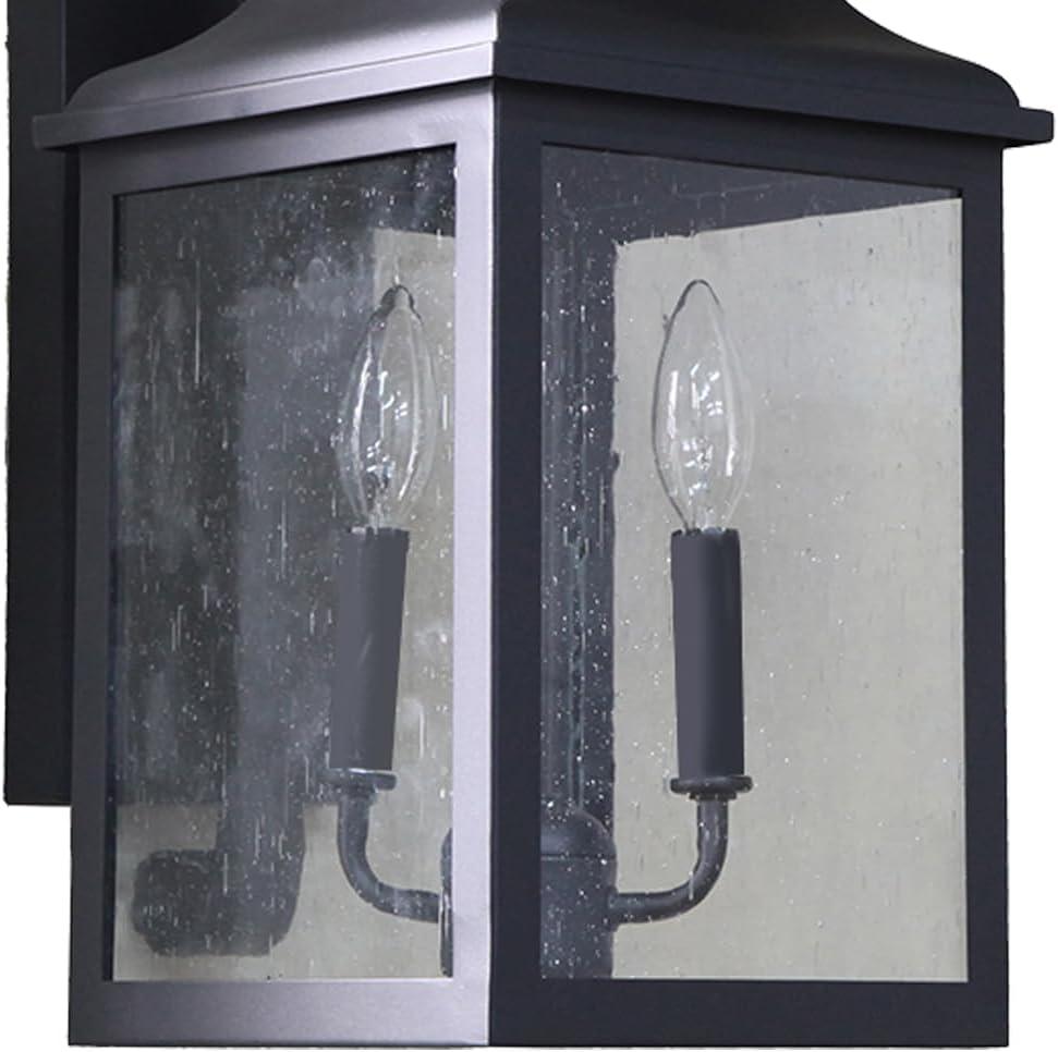 Morgan Black 23" Outdoor Wall Light with Clear Seedy Glass