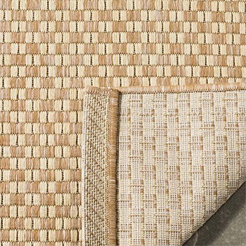 SAFAVIEH Courtyard Blair Geometric Indoor/Outdoor Runner, 2'3" x 10', Natural/Cream