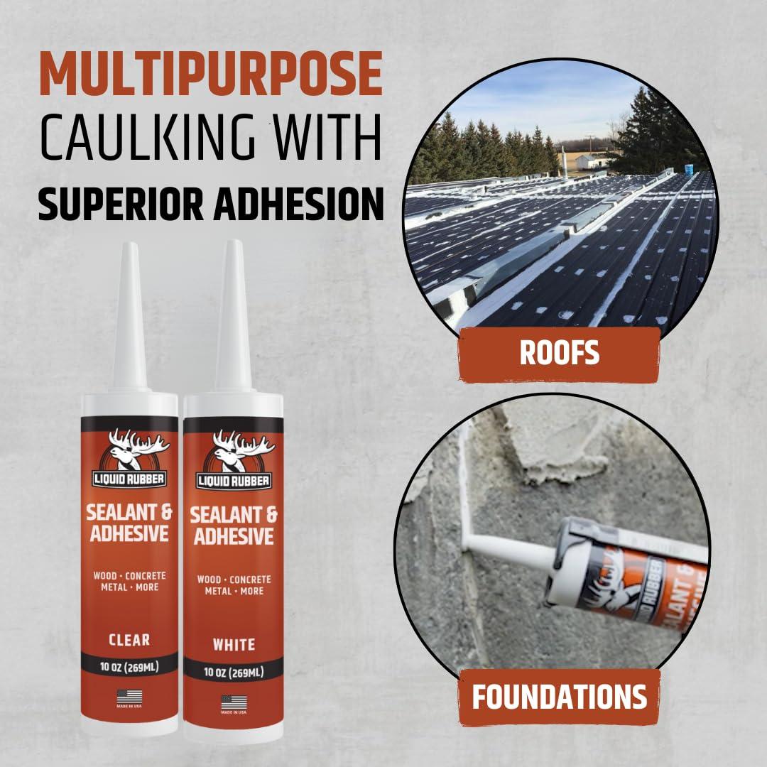 10.2 oz. White, Caulk - Hybrid Adhesive and Protective Sealant, Synthetic Rubber (1-Pack)