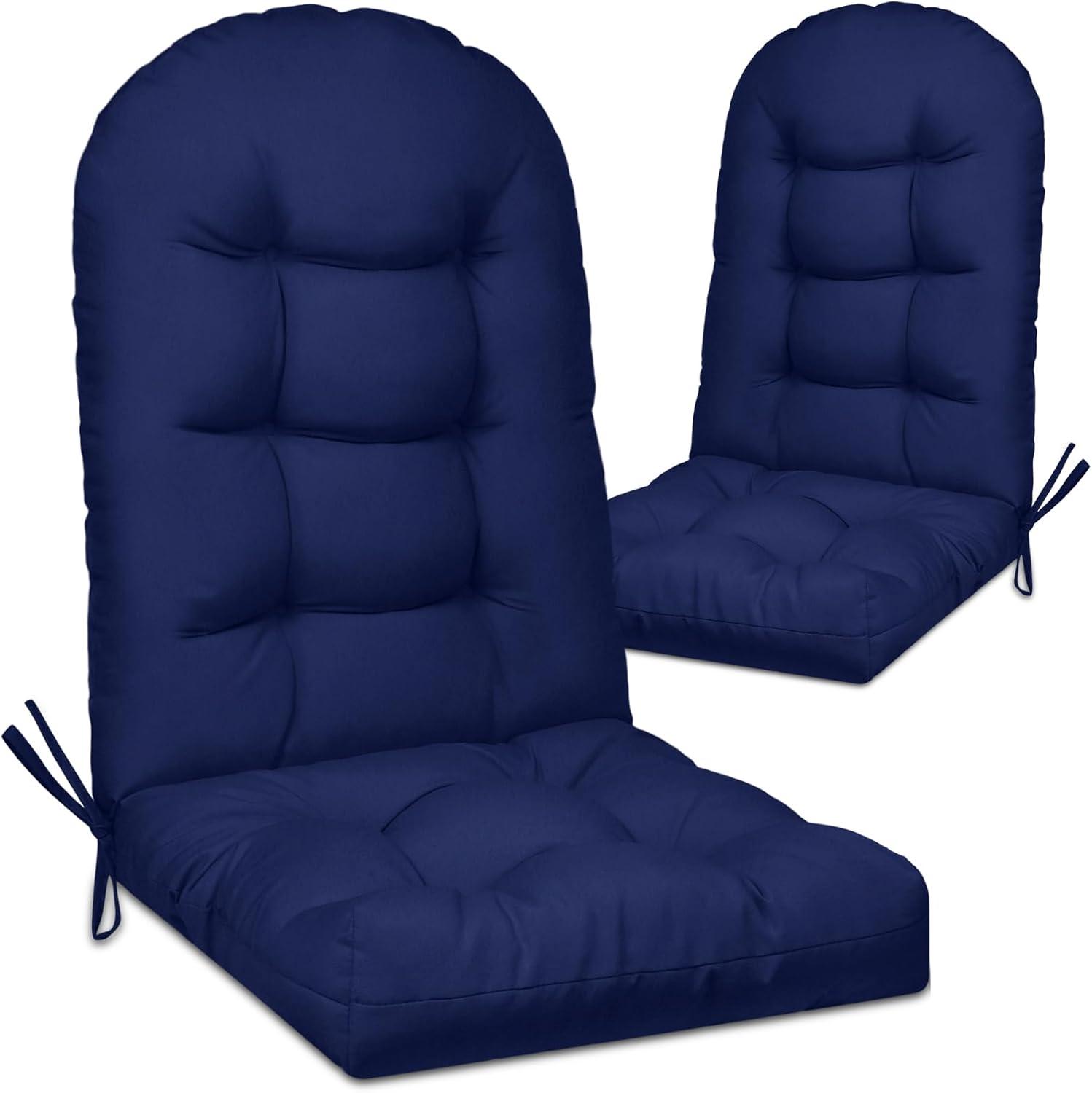 Crestlive Products Adirondack Style Patio Outdoor Chair Cushion for Adirondack Chair or Lounge Rocking Chair - See picture 2-Piece Set, Navy Blue